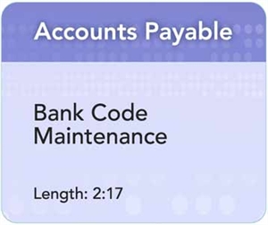 Picture of AP - Bank Code Maintenance (2:17)