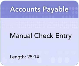 Picture of AP - Manual Check Entry (25:14)